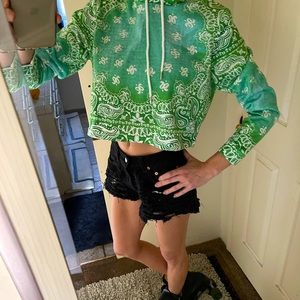 Bail Neon Green Women's Cropped Hoodie